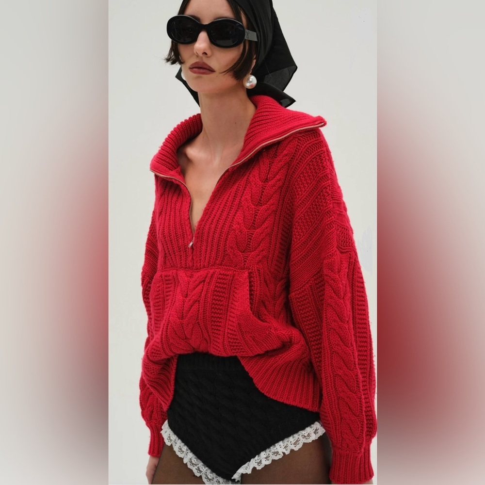 For Love & Lemons Drina Henley Knit Sweater - Picture 2 of 15